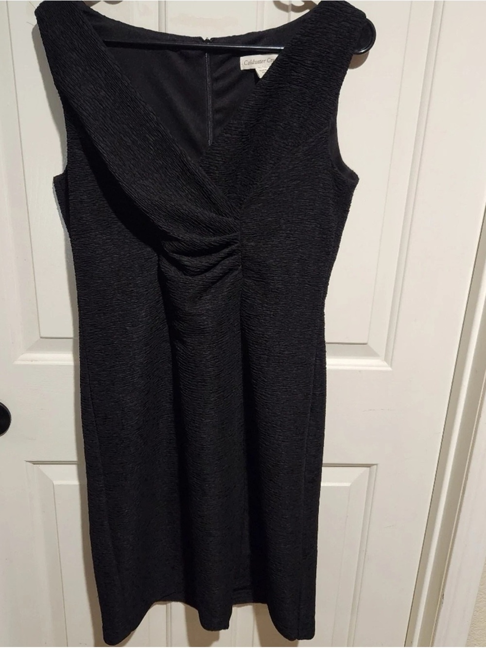 Coldwater Creek Black Sleeveless V-Neck Midi Dress